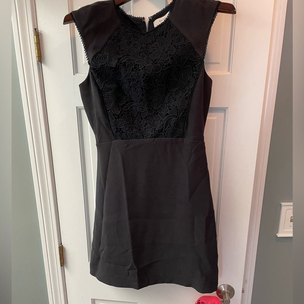Reiss Navy a-line dress with detailing. Size 6